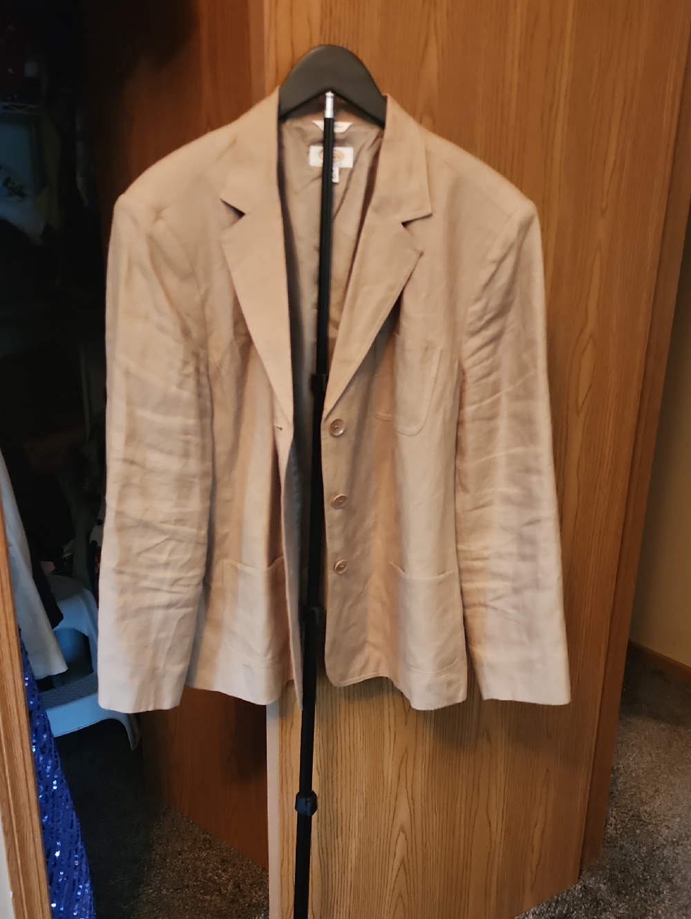 Talbots Light Tan Linen-Blend Women's Blazer